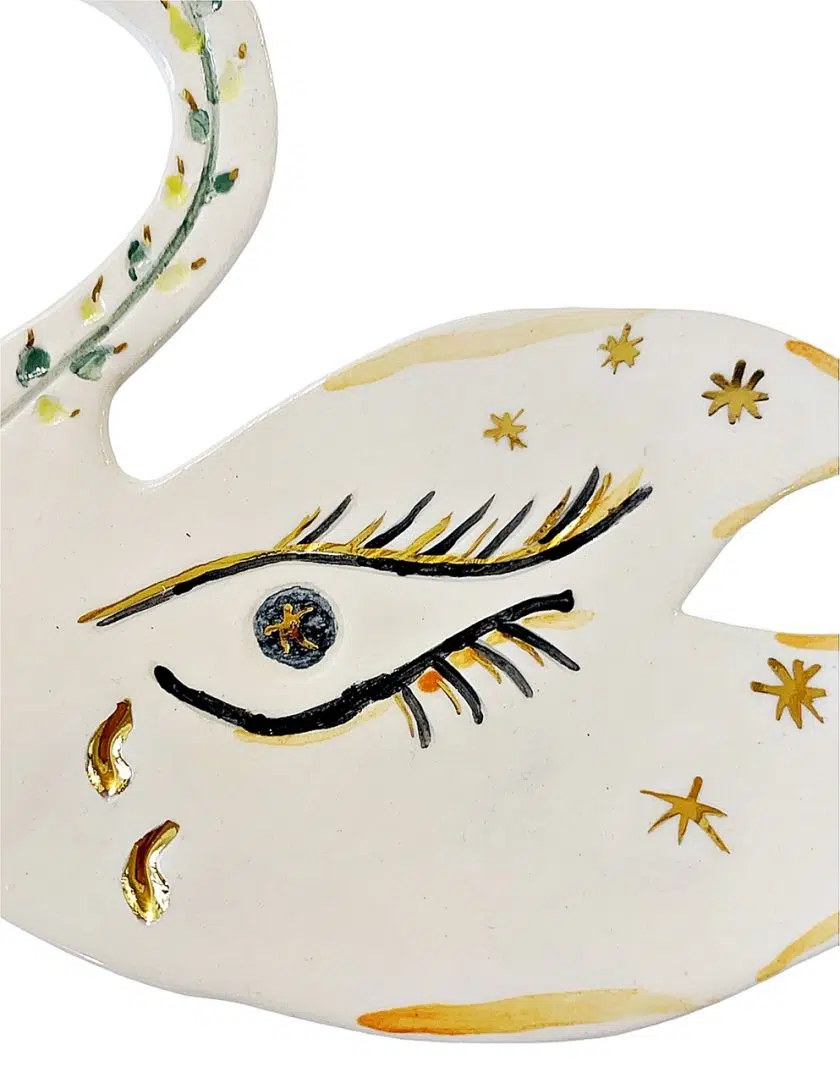 Plato Ventura Carrusel multiusos - Le Voilà. Plato de cerámica con cisne. Tienda en Sevilla